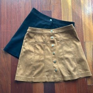 Bundle! Can be sold separately. Black and camel suede Zara skirts. Size S.
